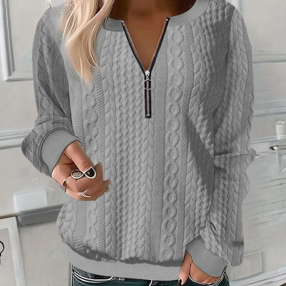 Stilvoller, komfortabler Damenpullover mit Struktur für einen lässigen, luxuriösen Look.