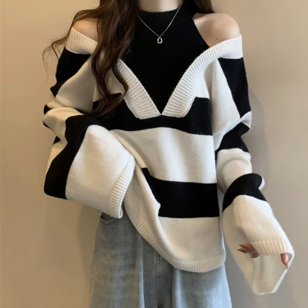 Elegantes Damen-Pullover mit Off-Shoulder-Ausschnitt Portia