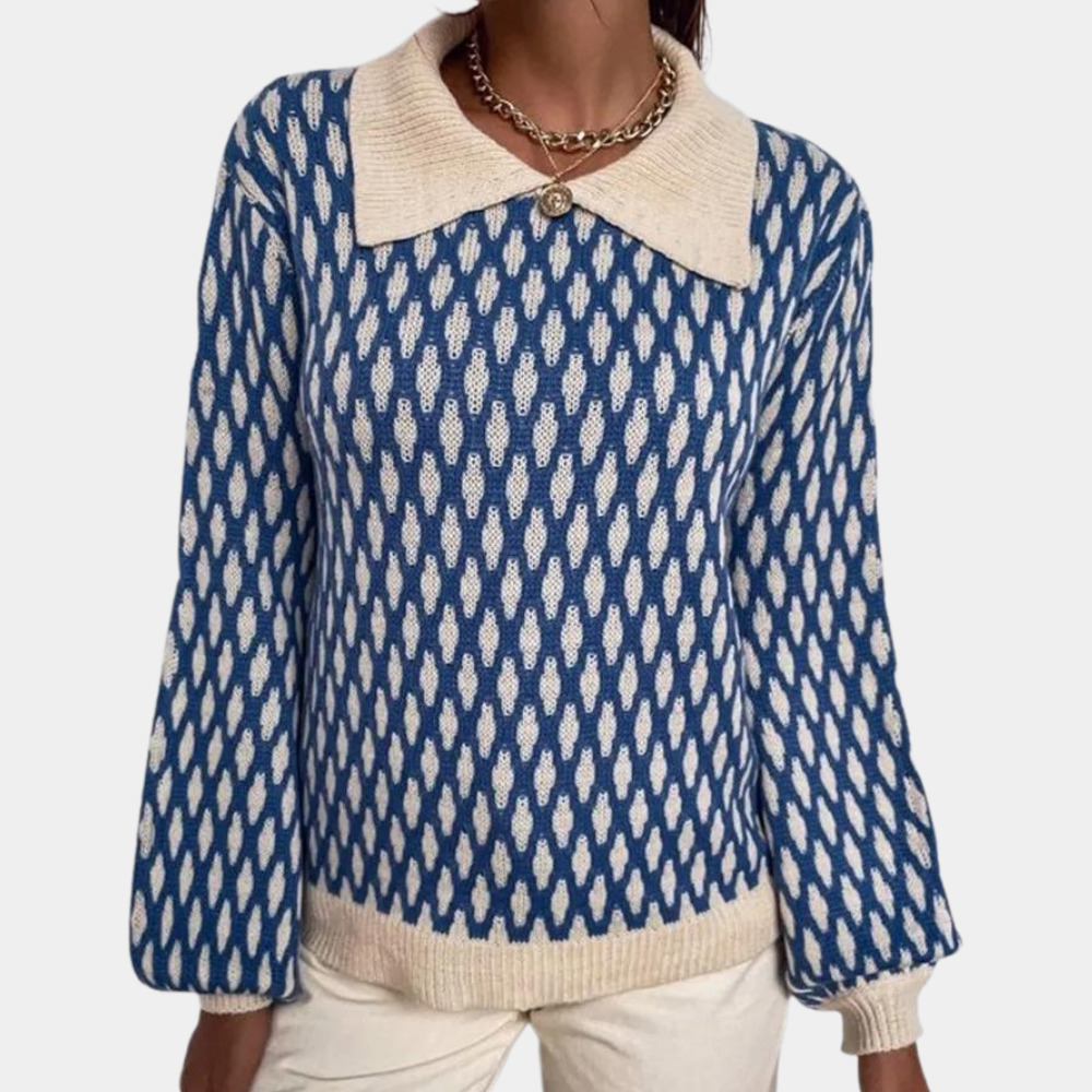 Krohn-e | Trendiger Pullover mit Kragen Detail