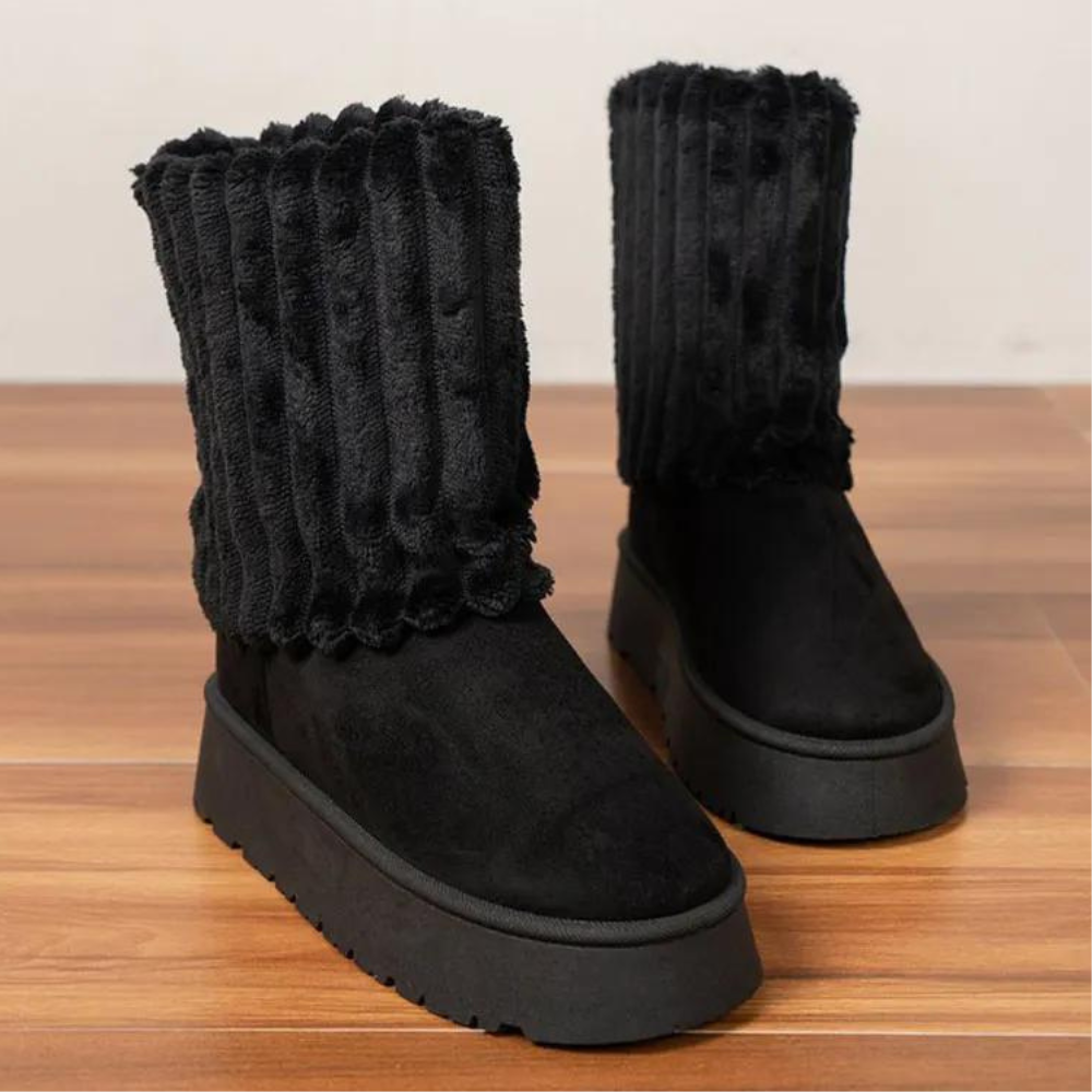 Robuste und elegante Winterstiefel mit Hohlsohle – ideal für Schnee.