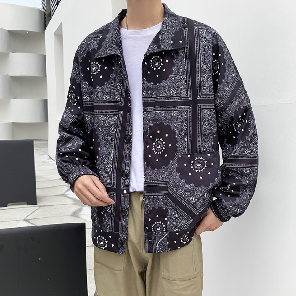 Herrenjacke mit Paisleymuster, Langarm und stylischem Design