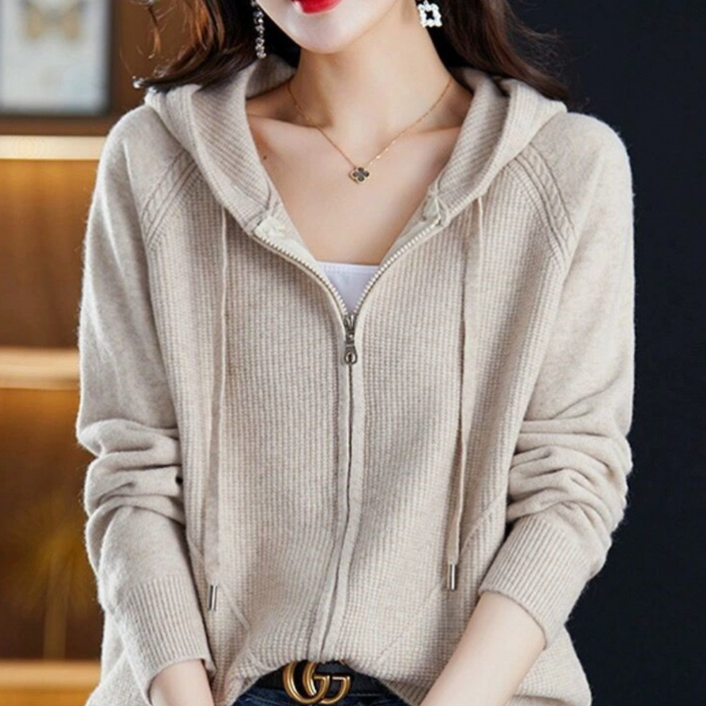 Krohn-e | Cardigan mit Reißverschluss Aus Weichem Strick