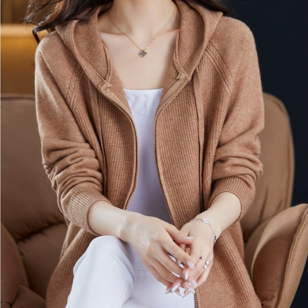 Krohn-e | Cardigan mit Reißverschluss Aus Weichem Strick