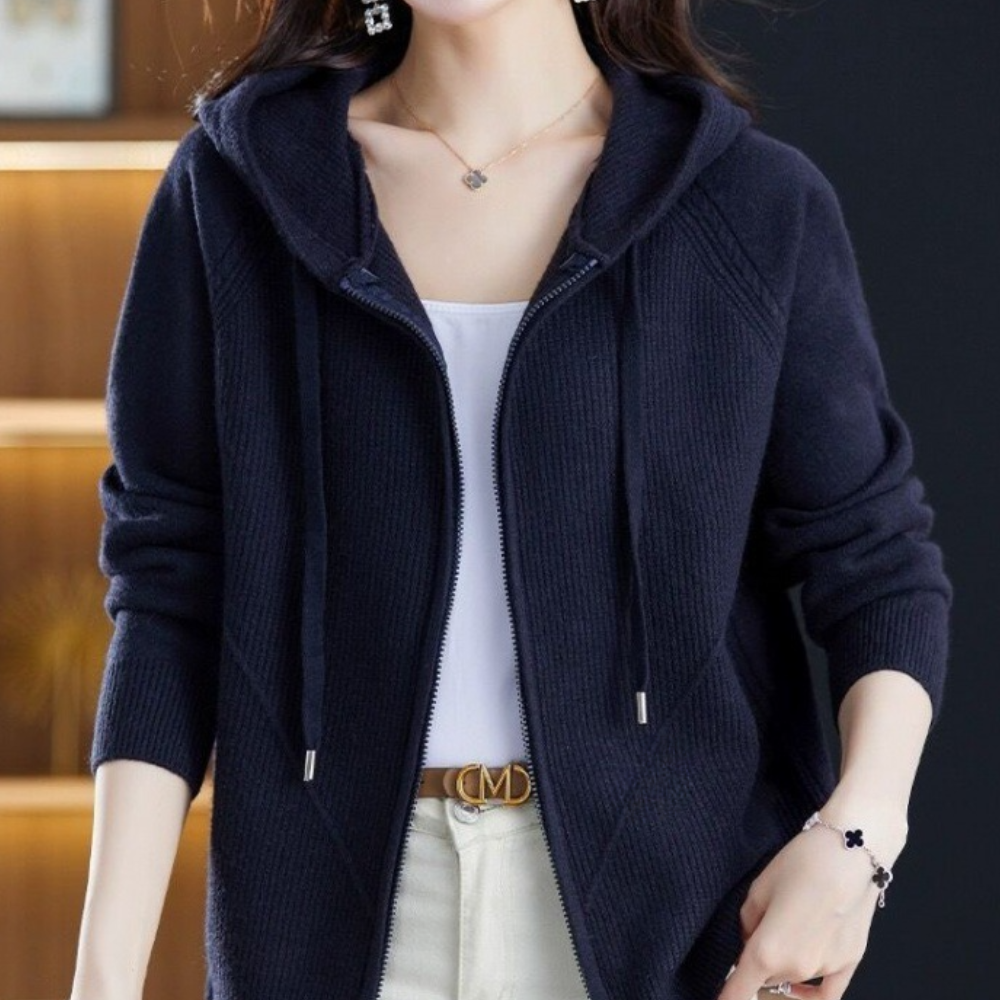 Krohn-e | Cardigan mit Reißverschluss Aus Weichem Strick