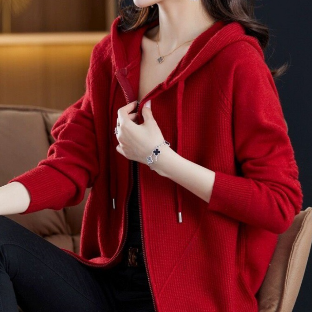 Krohn-e | Cardigan mit Reißverschluss Aus Weichem Strick