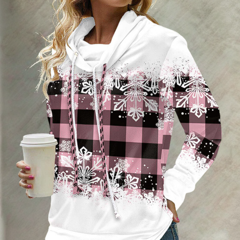 Delia Damen Hoodie: Modischer Karo-Look