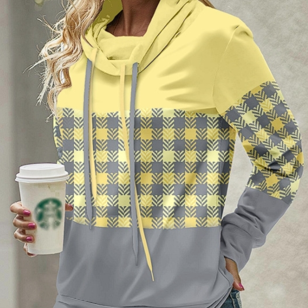 Delia Damen Hoodie: Modischer Karo-Look