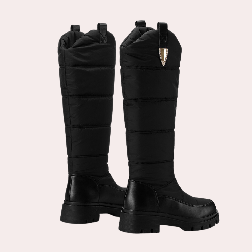Krohn-e | Knielange Stiefel – Schmeichelhafte Passform – Gepolsterter Schaft – Polierte Oberfläche – Robuste Sohle