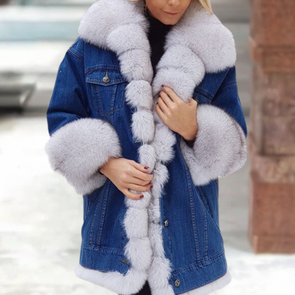 Krohn-e | Stilvoller Denim-Mantel für Frauen, perfekt für den Winter