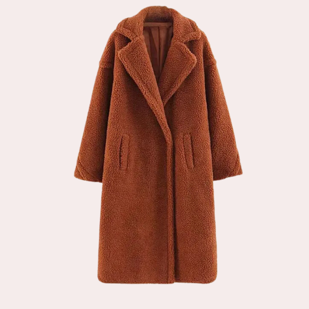 Krohn-e | Eleganter und Bequemer Damenmantel Aus Luxuriösem Plüsch