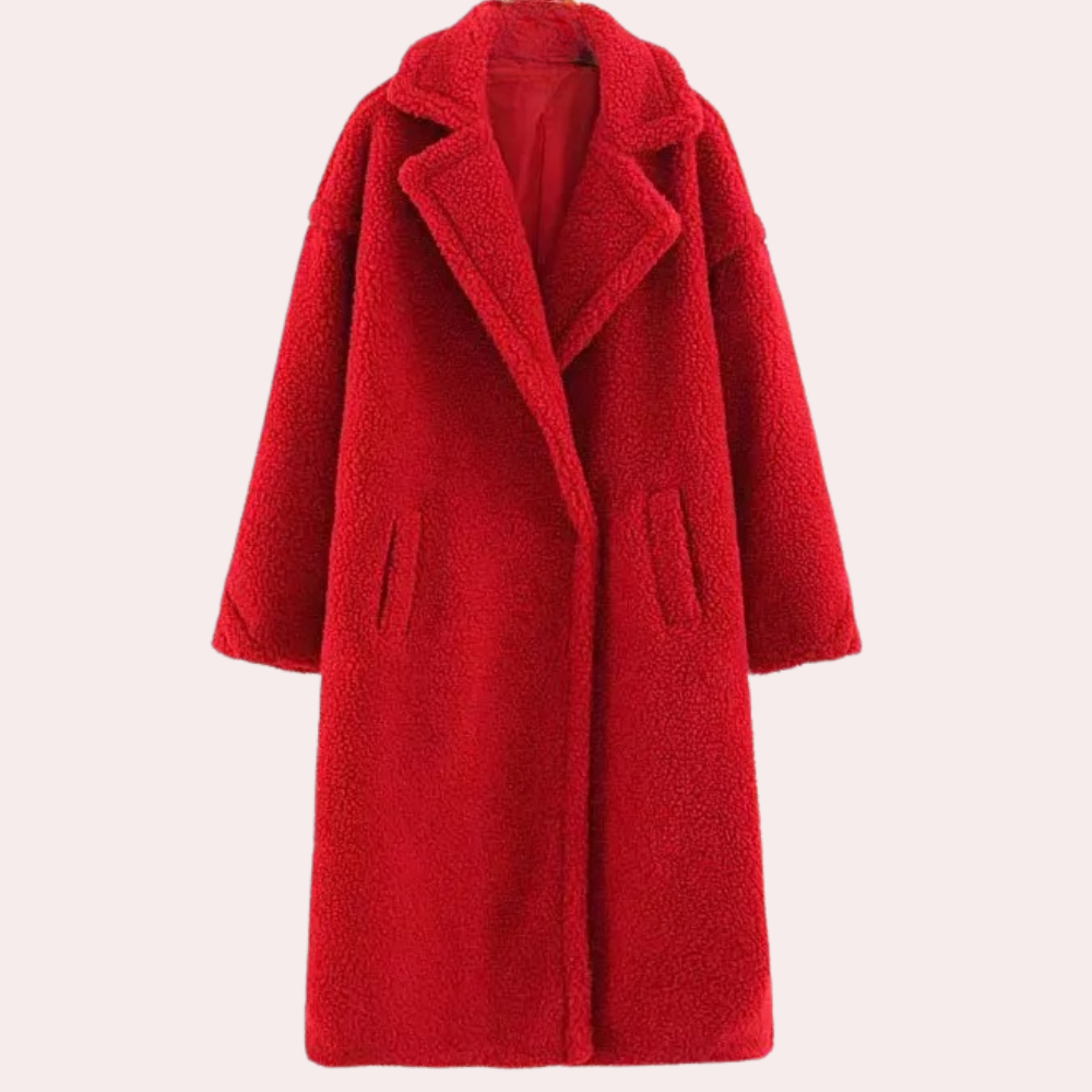 Krohn-e | Eleganter und Bequemer Damenmantel Aus Luxuriösem Plüsch