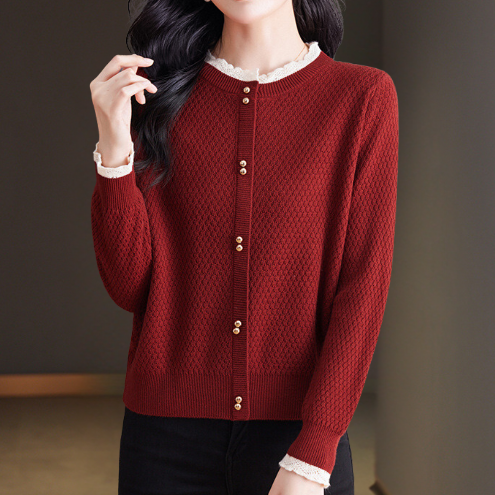 Elegantes Damen-Pullover mit ausgefallenen Knöpfen von Nevena