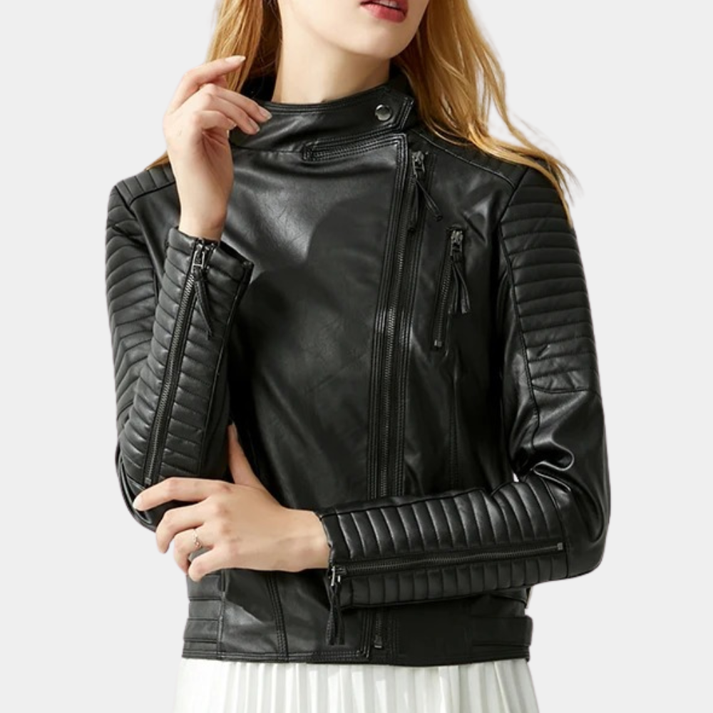 Krohn-e | Klassische Herbst-Motorradjacke für Frauen