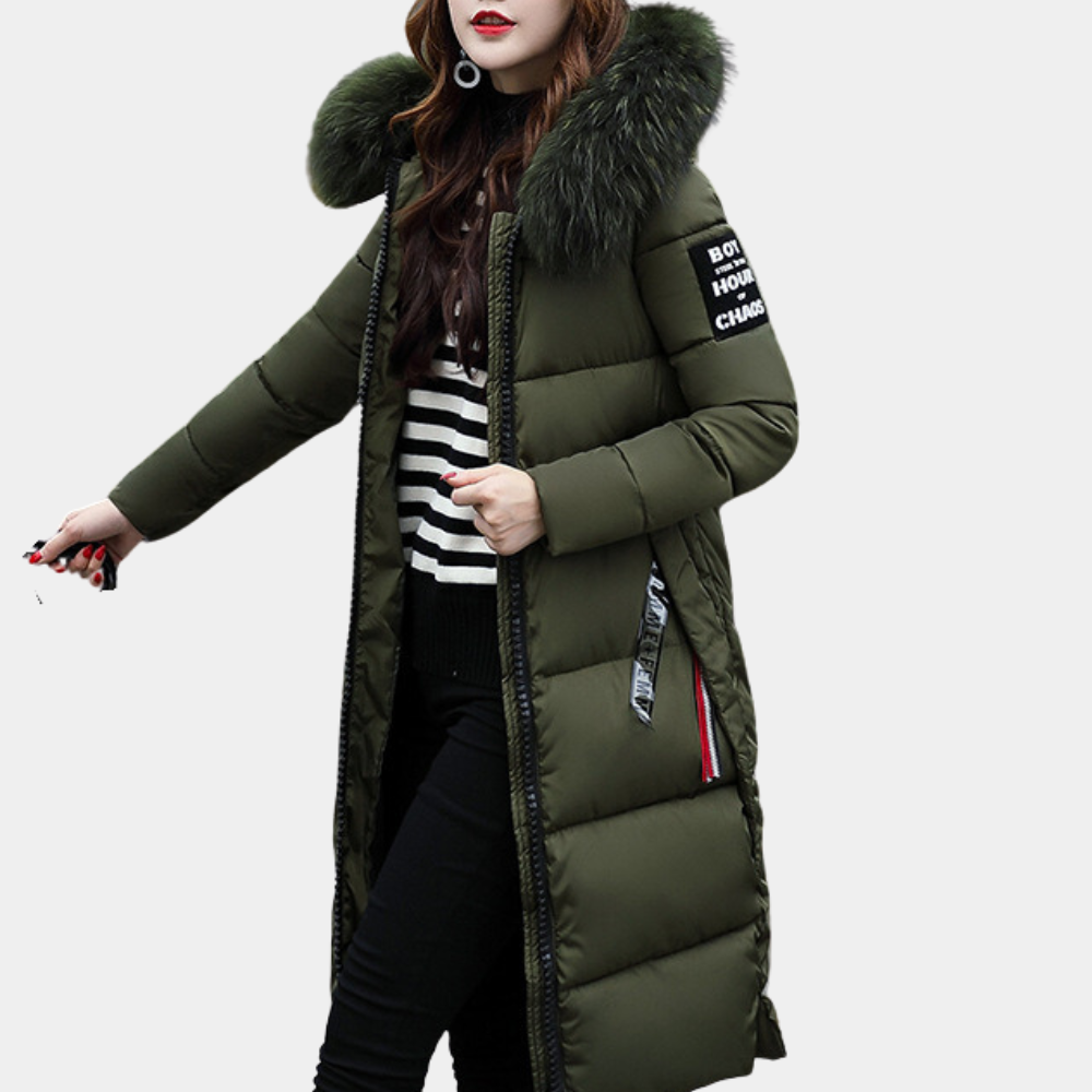 Krohn-e | Warme Damen Puffermantel mit Kapuze