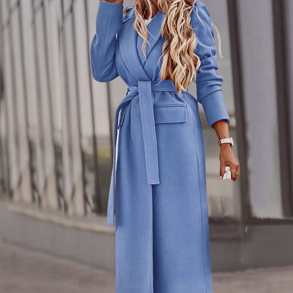 Elegantes Damen-Mantel mit modischem Gürtel von Valeraine