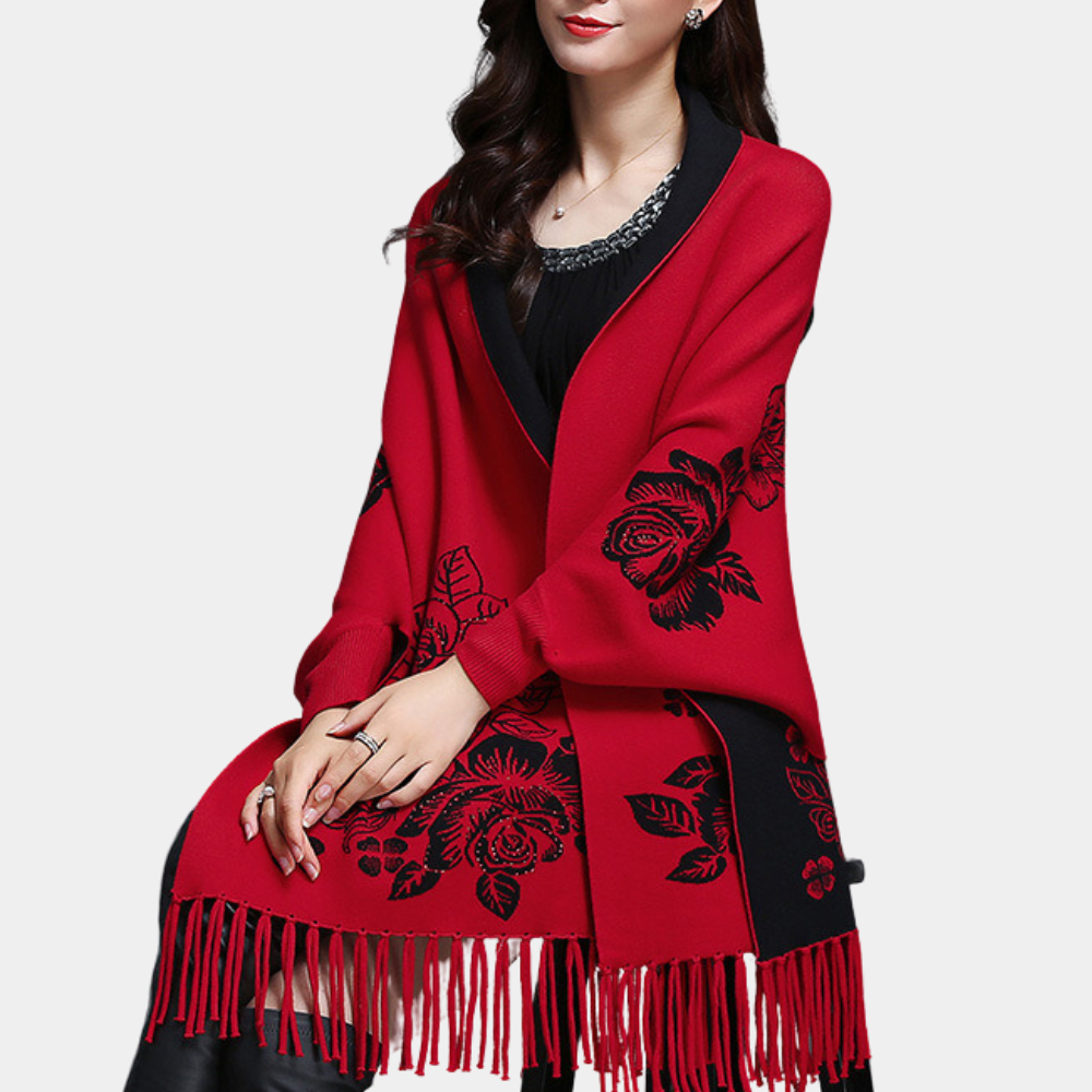 Strickjacke für Damen mit schimmerndem Effekt und modischer Quaste