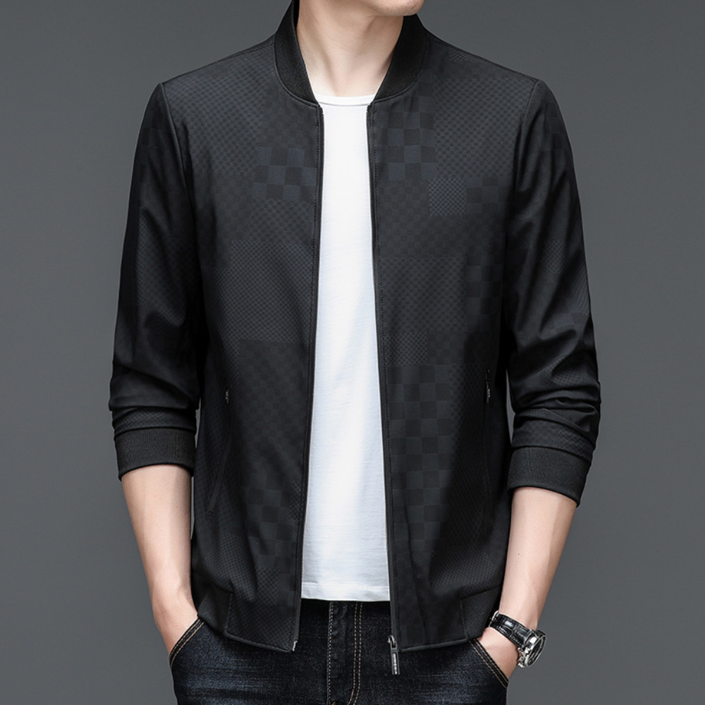 Herren Bomberjacke mit Stehkragen im urbanen Karomuster