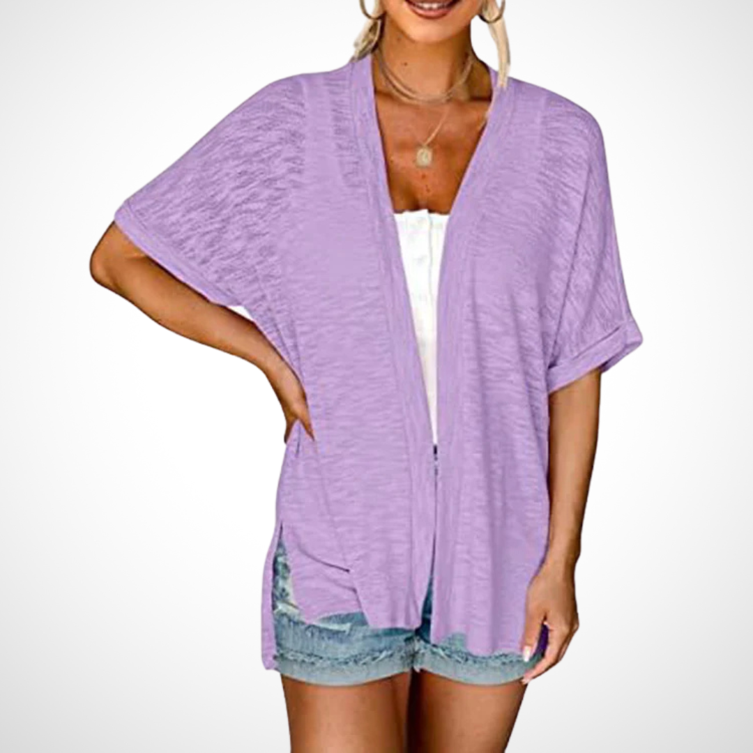 Rosal | Damen Kurzarm Cardigan Offen Leicht Sommer