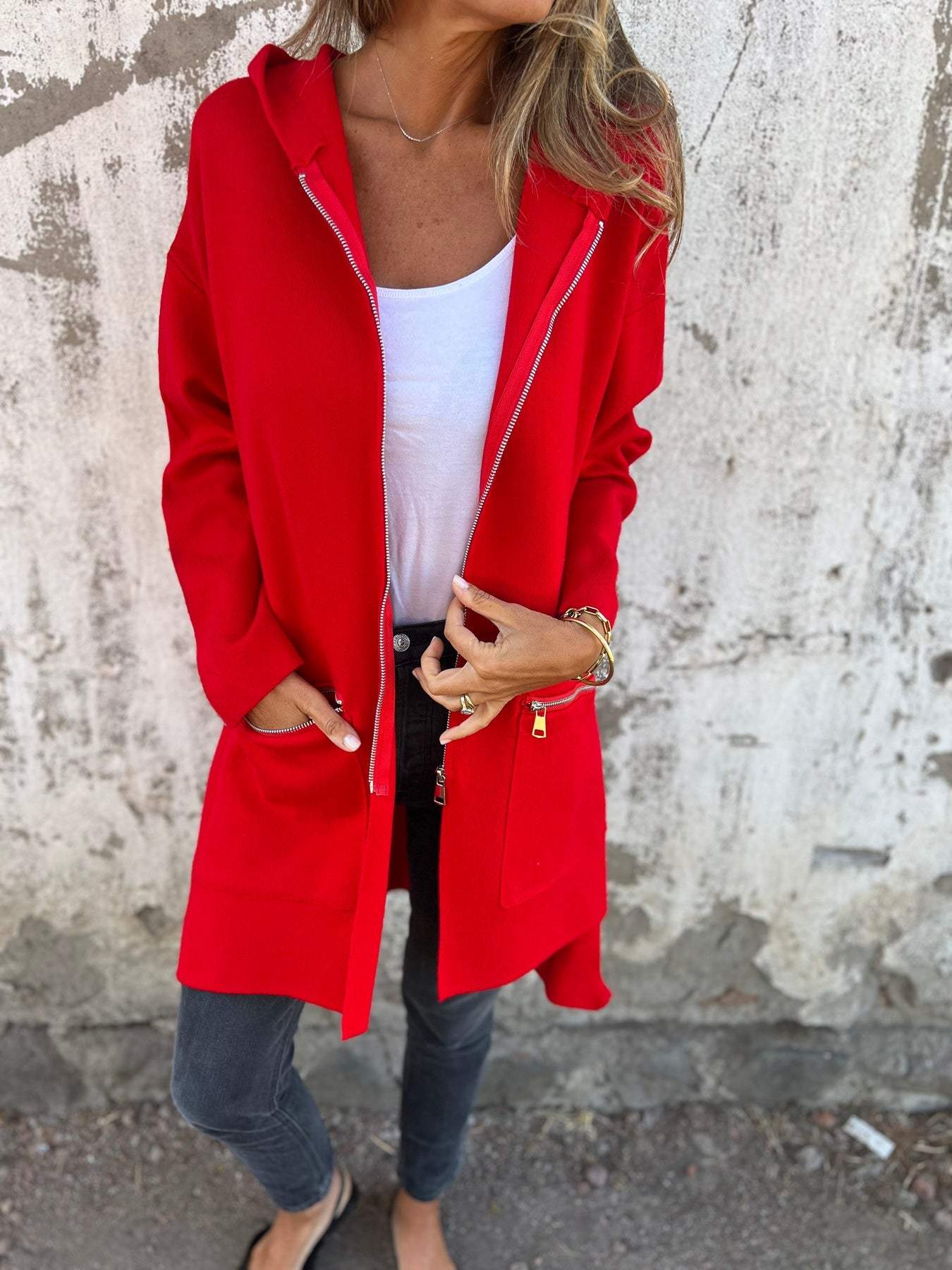 Coole Kapuzenjacke mit Reißverschluss für Damen - Carlie