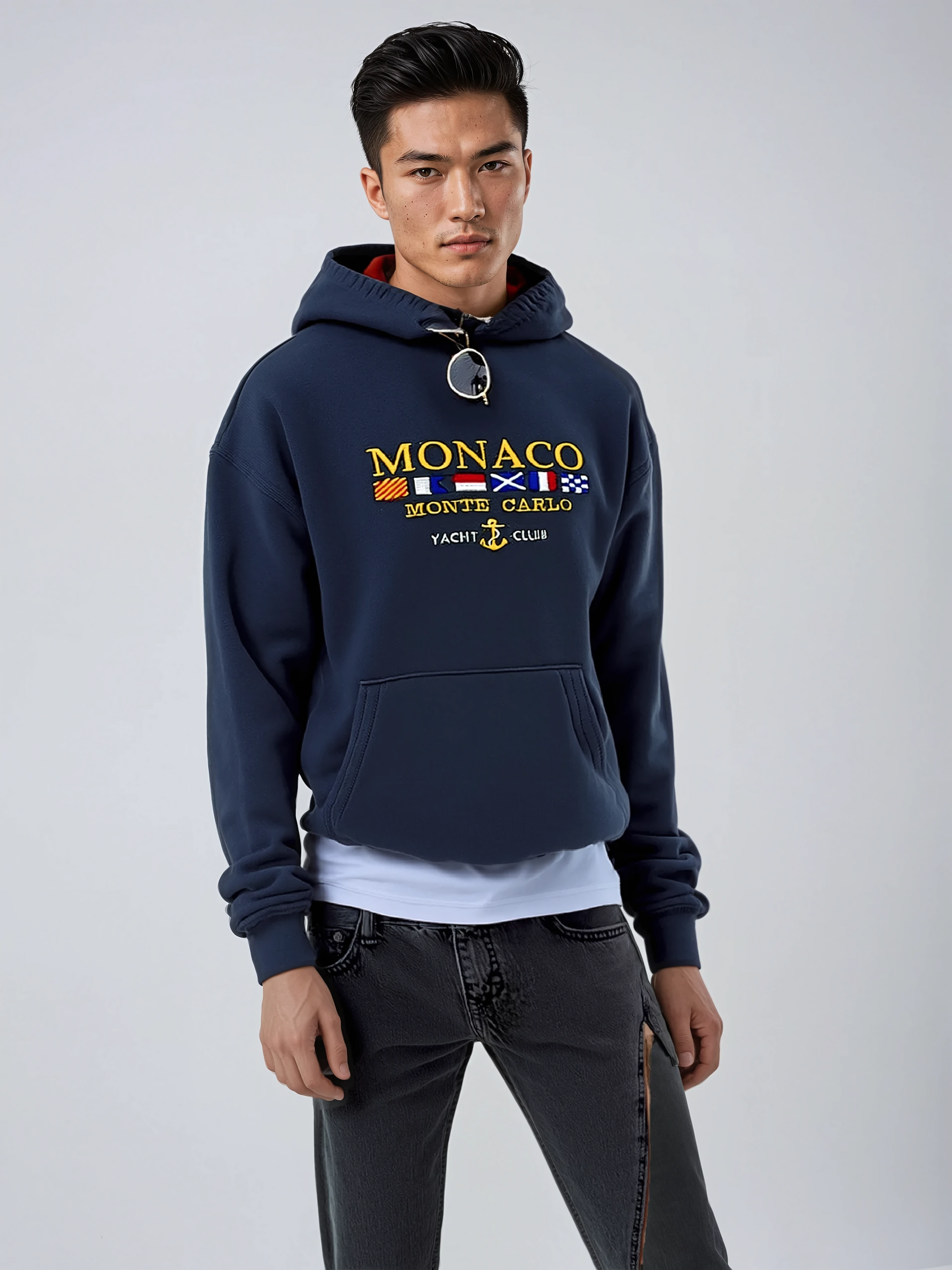 Hochwertiger Kapuzenpullover für Herren im Yachtclub-Stil