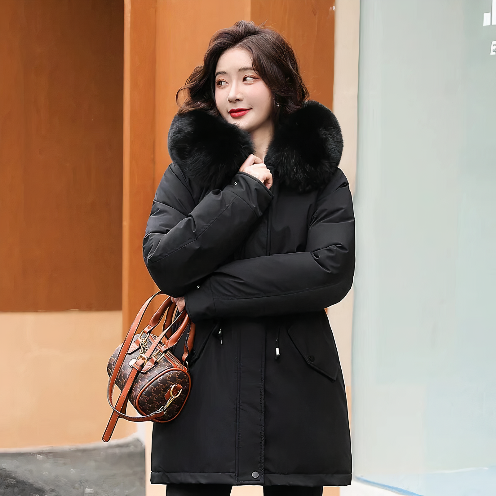 Stylischer Parka mit Fellkragen – Cora