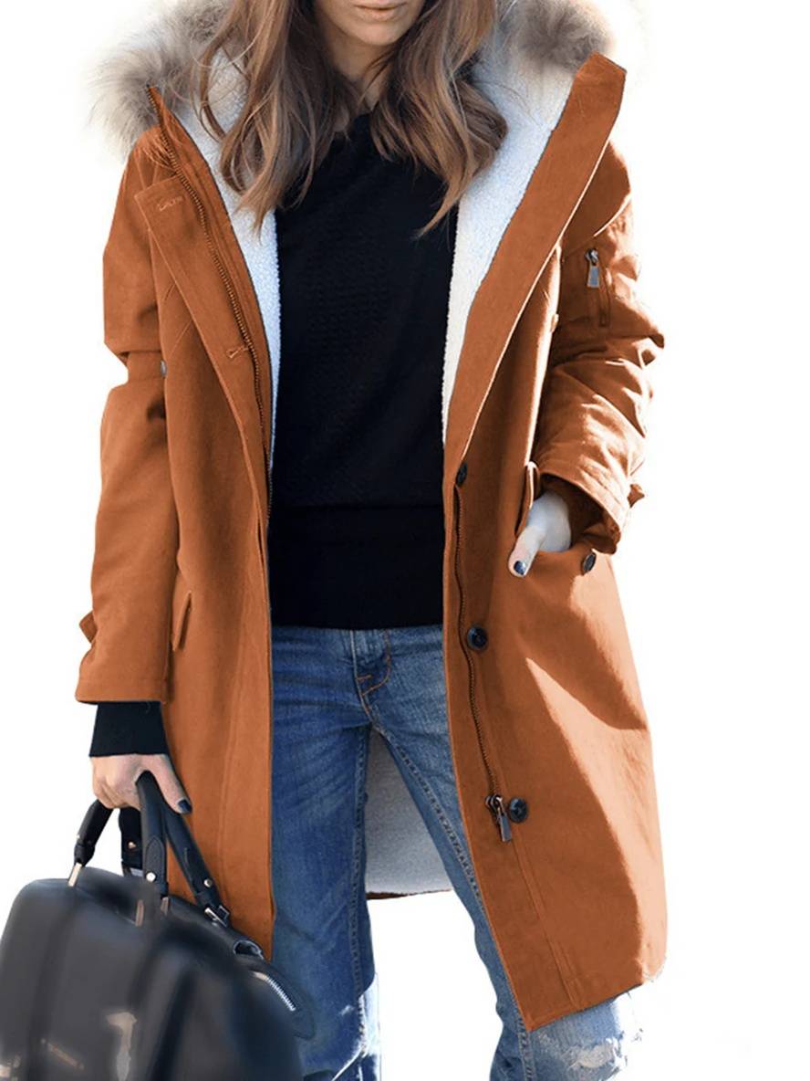 Krohn-e | Parka Jack - mid-langer Winterjacke mit Kapuze und Kunstpelz
