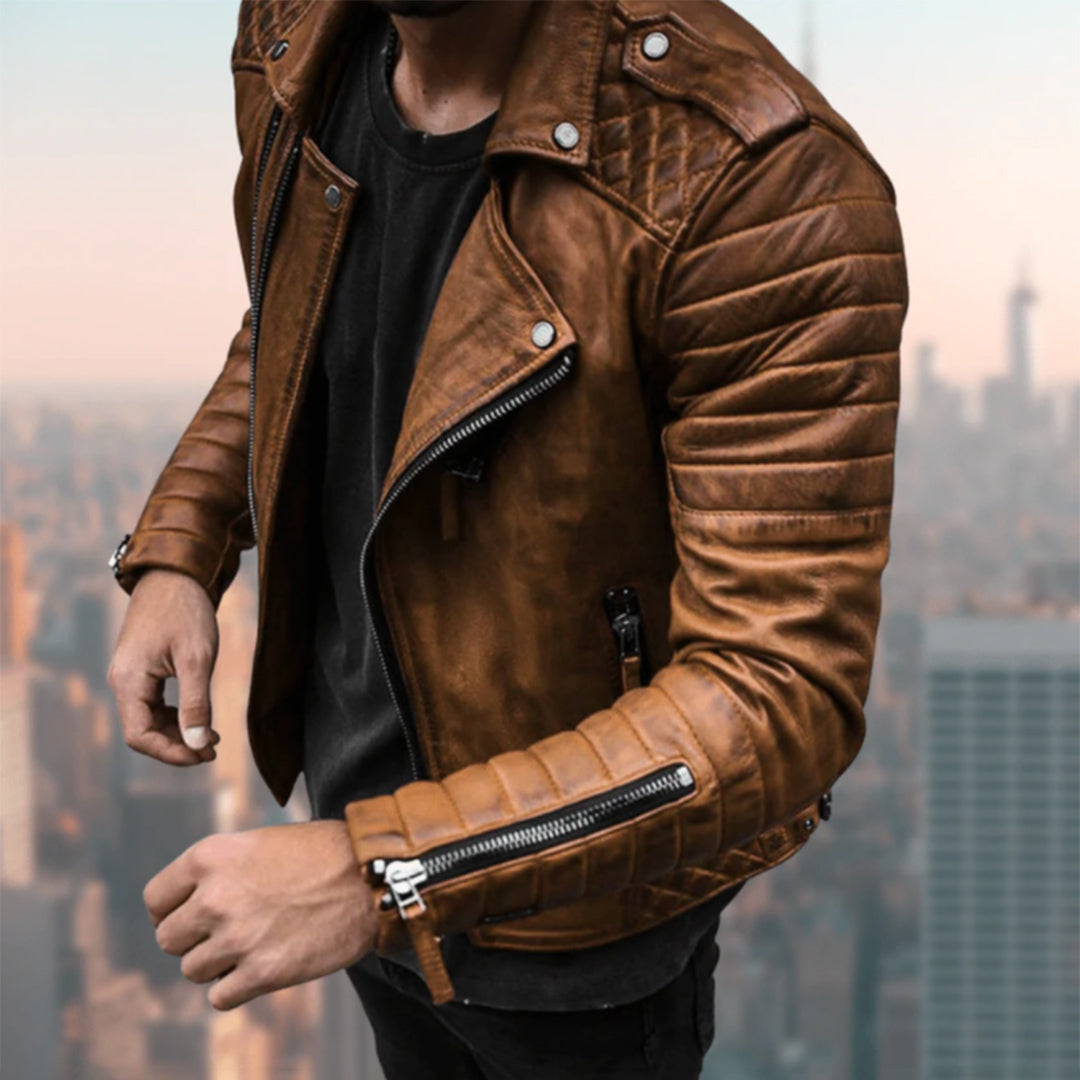 Coole Herren Lederjacke im Biker-Stil - CRUZ Kollektion