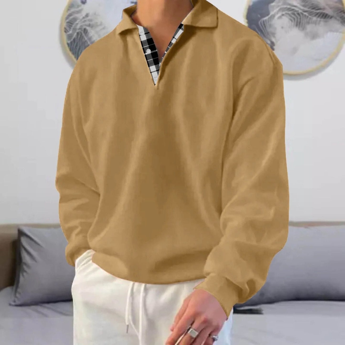V-Neck Langarm-Pullover Cyrus