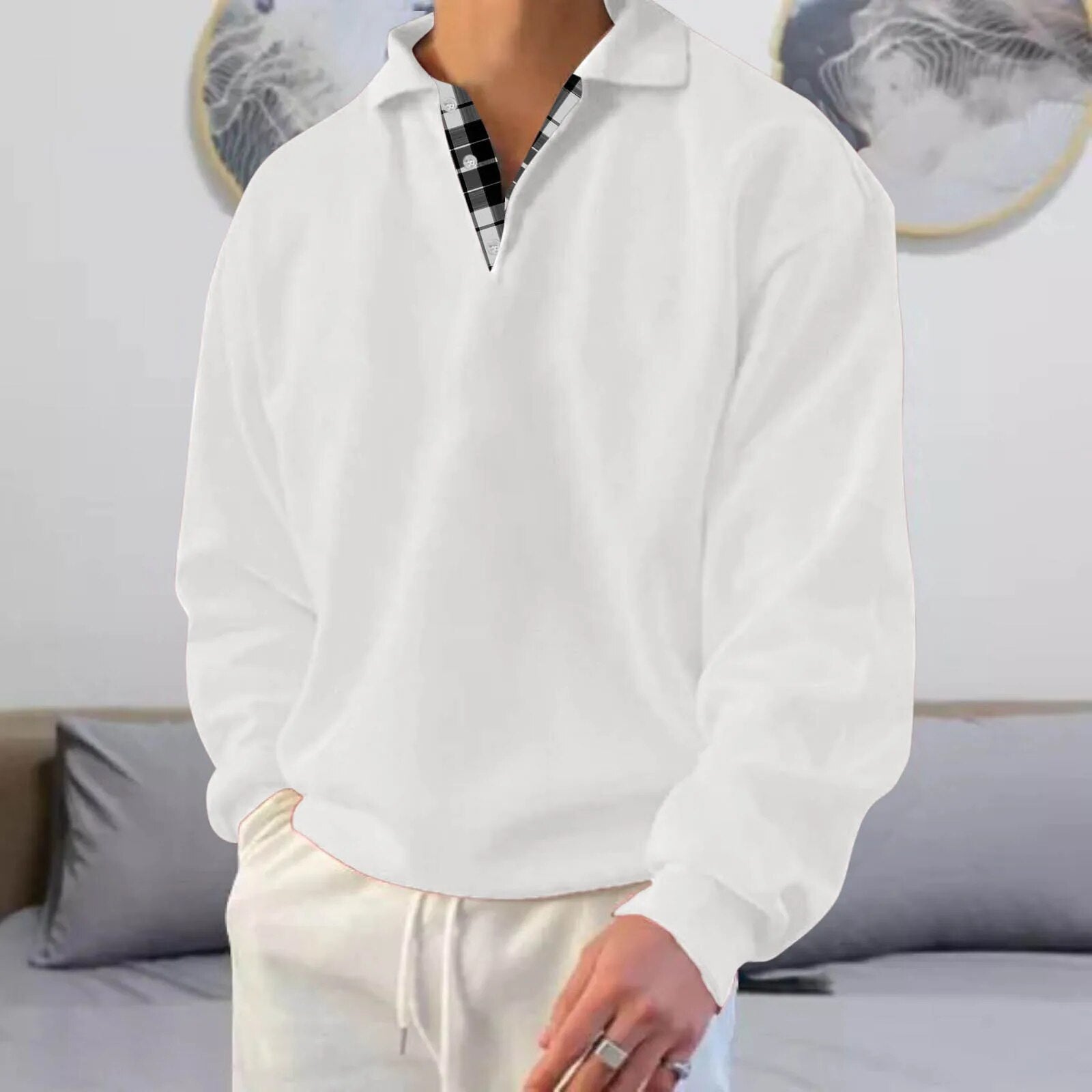 V-Neck Langarm-Pullover Cyrus