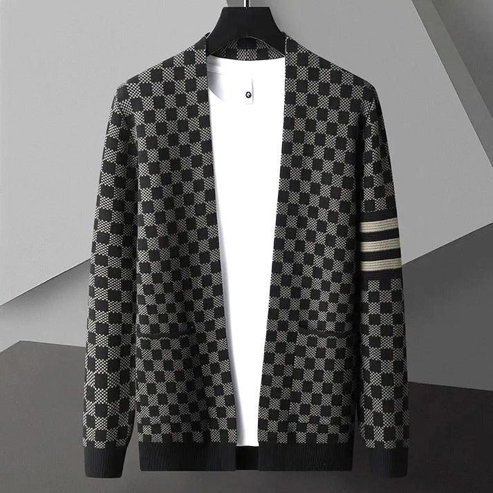 Krohn-e | Gemusteter Cardigan Strick Elegant, Stilvoll