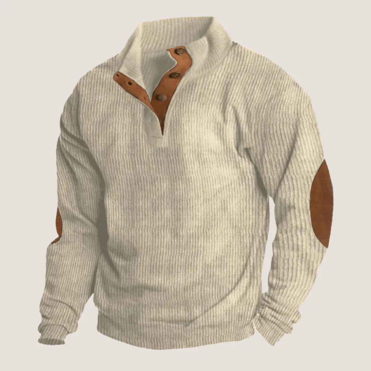 Pullover mit gerippten Details und Knöpfen - Caden