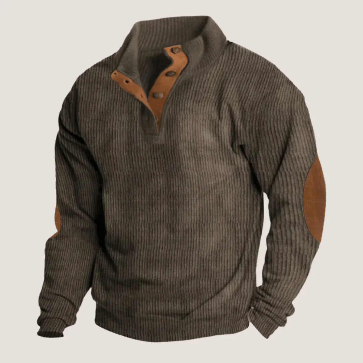 Pullover mit gerippten Details und Knöpfen - Caden
