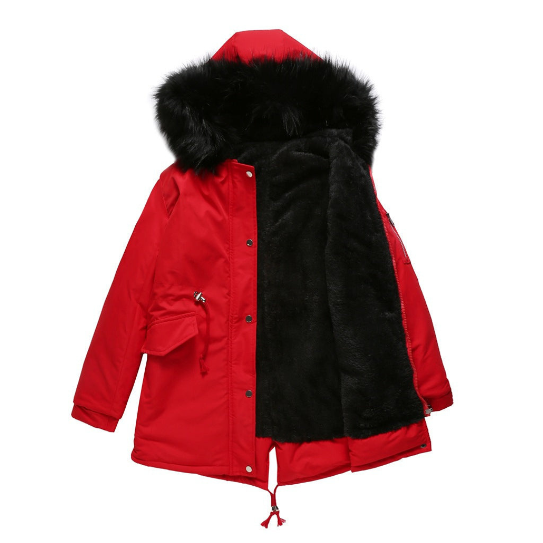 Krohn-e | Damen Klassische Kapuzenparkajacke Winterjacke