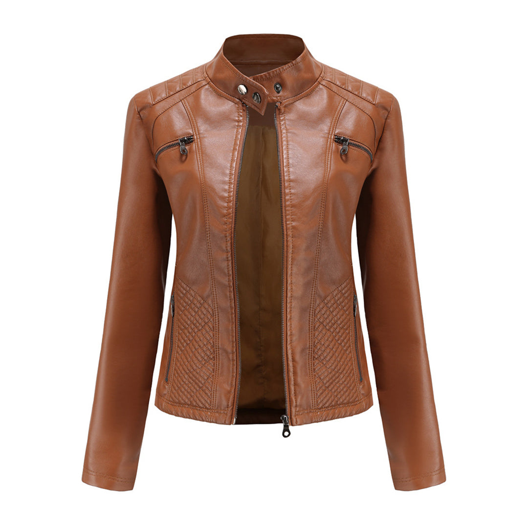 Krohn-e | Klassische Lederjacke Mit Reißverschlussdesign