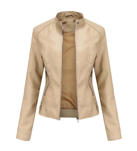 Krohn-e | Lederjacke für Frauen mit Mao