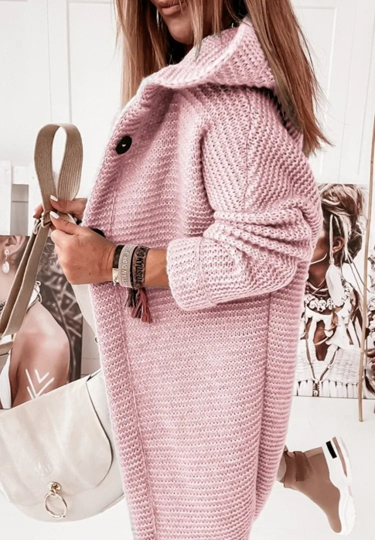 Krohn-e | Strick Kapuzenpullover Cardigan mit Knöpfen