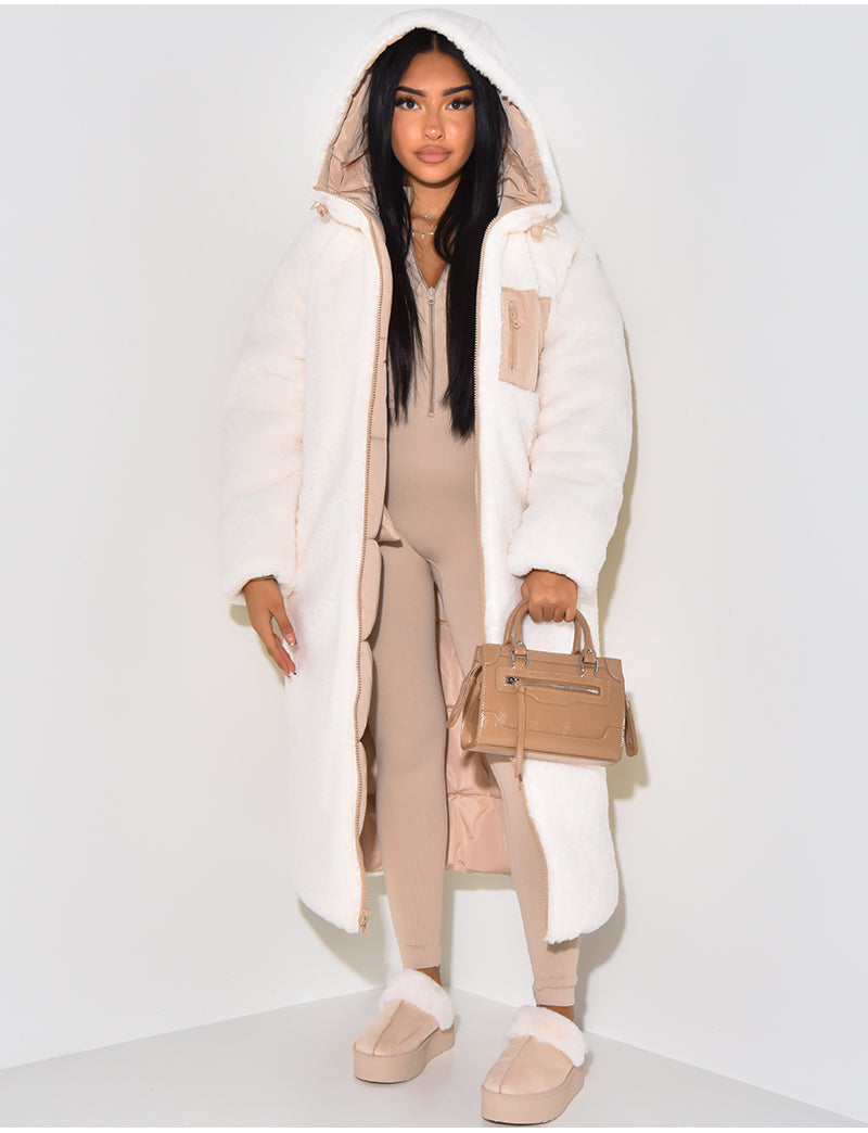 Krohn-e | Winterjacke - luxuriöse lange Damenjacke mit Kapuze