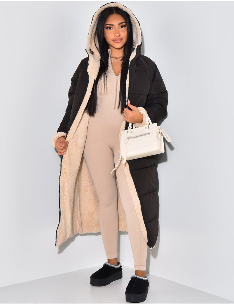 Krohn-e | Winterjacke - luxuriöse lange Damenjacke mit Kapuze