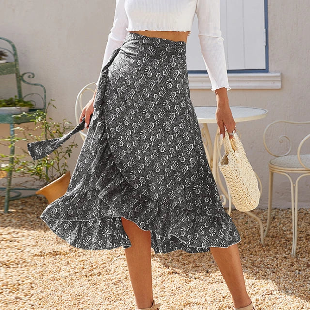 Isolde Midi Skirt in Irregular Chiffon