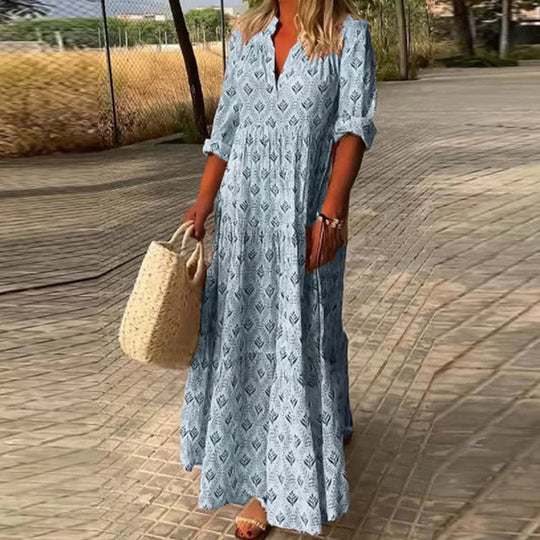 Maxikleid mit Muster im Bohème-Stil für Damen