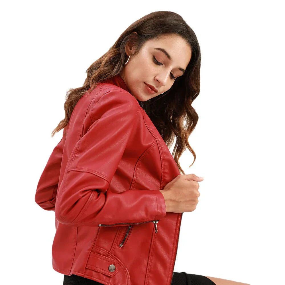 Krohn-e | Lederjacke für Frauen mit Mao