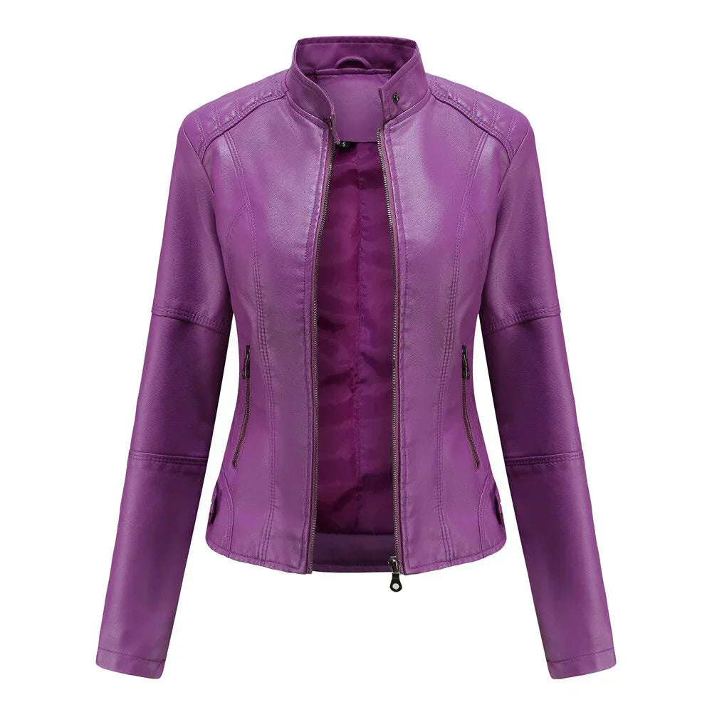 Krohn-e | Lederjacke für Frauen mit Mao