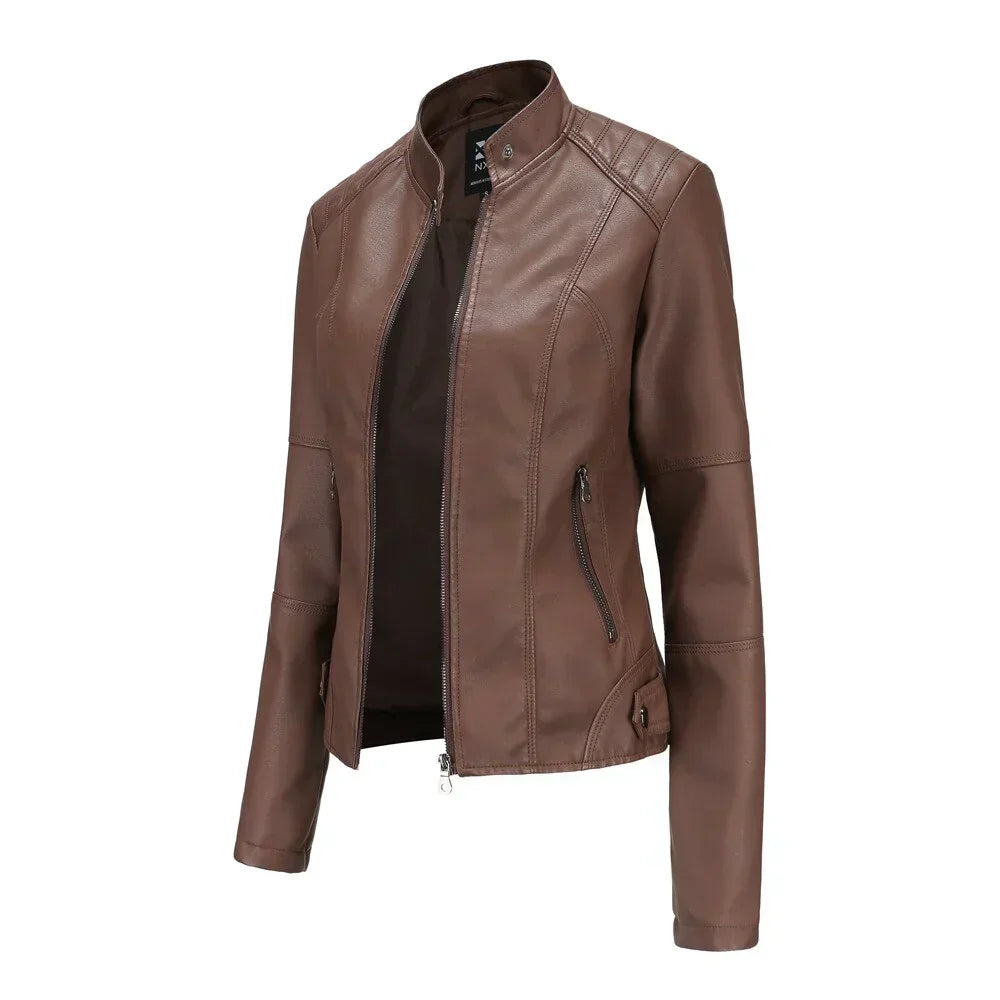 Krohn-e | Lederjacke für Frauen mit Mao
