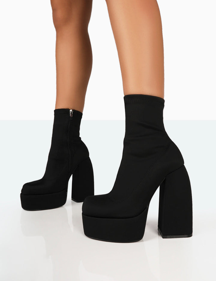 Krohn-e | Schwarze Nylon-Stiefeletten