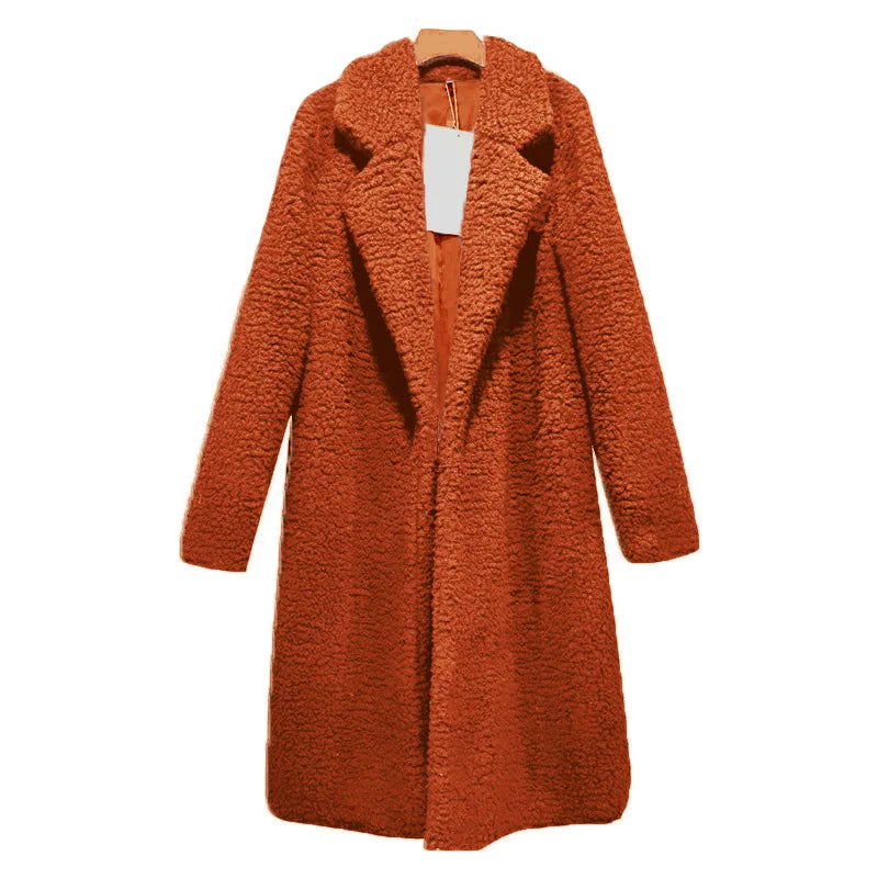 Krohn-e | Langer Teddy mit Kapuze für Frauen Ideal für den Winter