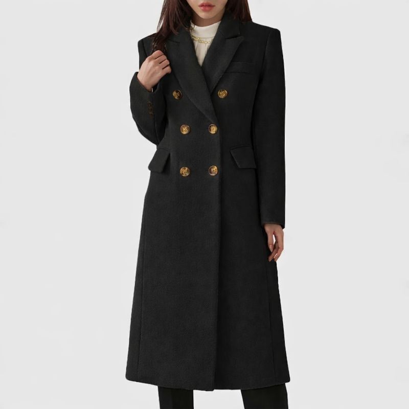 KROHN-E Damen Mantel Oversized Warm Klassisch Elegant