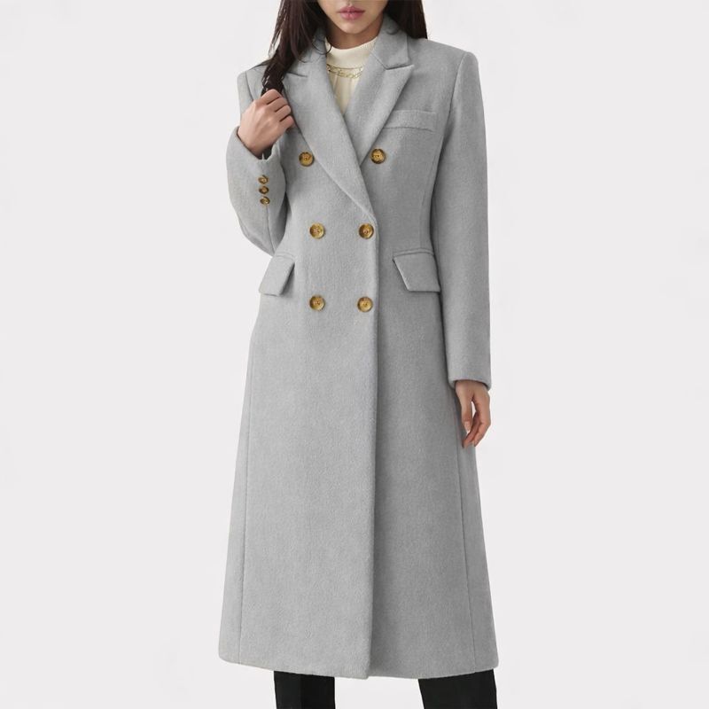KROHN-E Damen Mantel Oversized Warm Klassisch Elegant