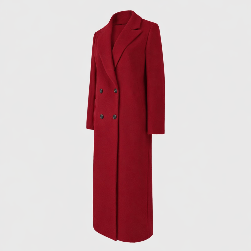 KROHN-E Damen Winter-Trenchcoat Longline Wärmeisoliert Elegant