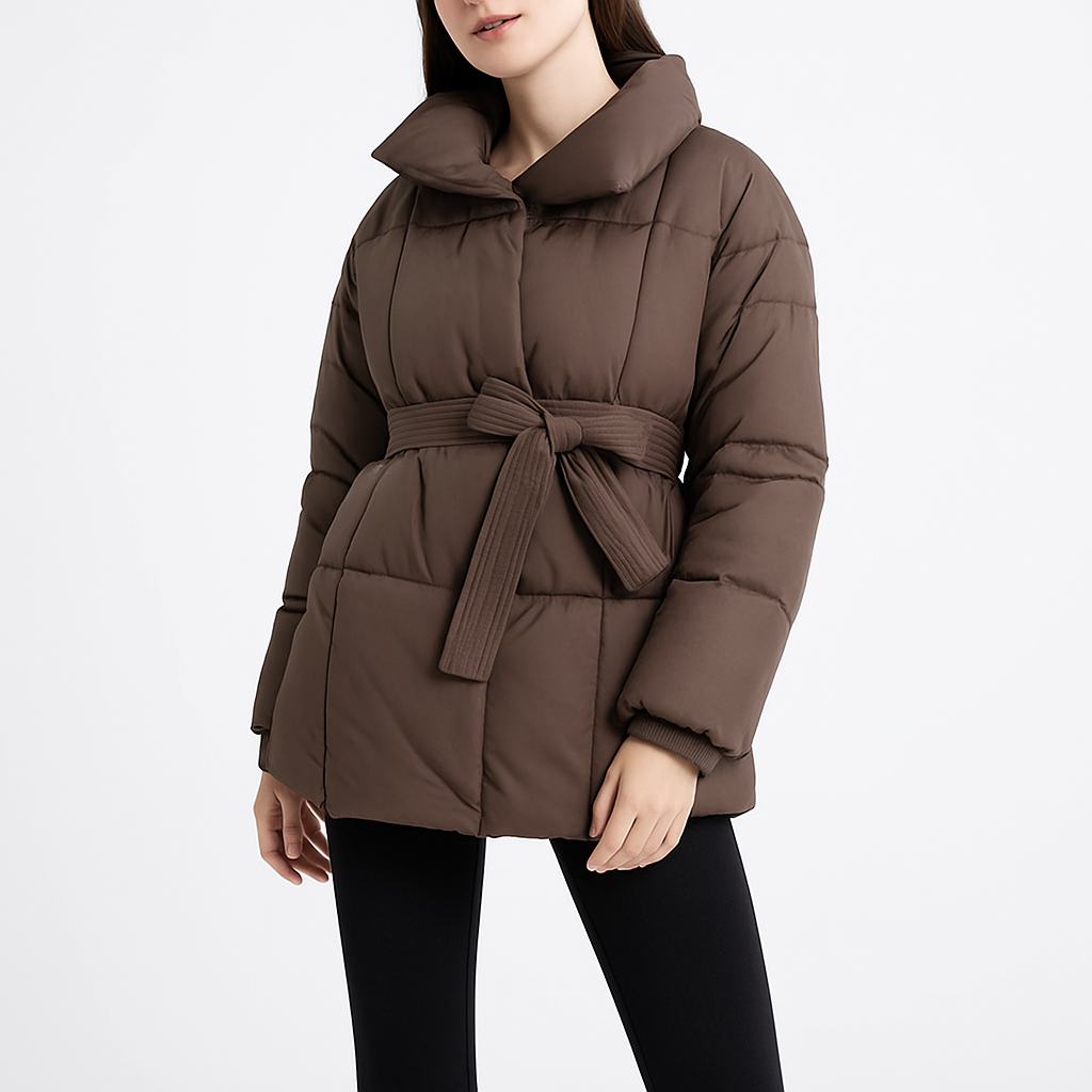 Krohn-e | Trendy Damen Winterjacke mit verstellbarem Gürtel
