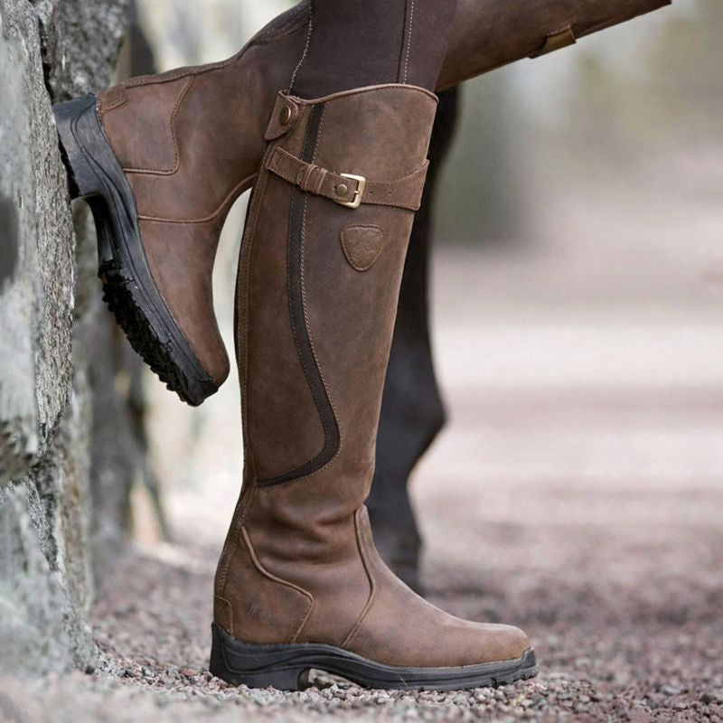 KROHN-E Damen Wasserdichte Stiefel Rutschfeste Sohle Schwarz Komfort